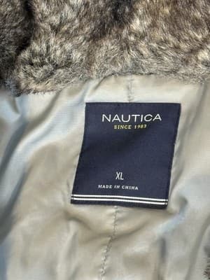 Nautica Hood in Collar Parka Mens XL- Grey - Thumbnail 5