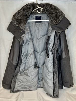 Nautica Hood in Collar Parka Mens XL- Grey - Thumbnail 3