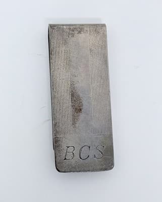 Tiffany & Co 925 Sterling Silver Money Clip Vintage Engraved B.C.S - Thumbnail 3