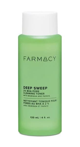 Farmacy - Toner, 2% Salicylic Acid Toner for Face - Deep Sweep BHA Liquid Exfoliant + Pore Cleaner - Controls Oil, Gently Exfoliates + Refines Pores - Skin Care for Combo, Oily + Blemish-Prone Skin -