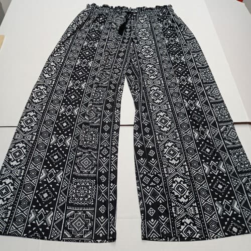 NWT West Loop Black & White Printed Palazzo Pants - Women's Size XL