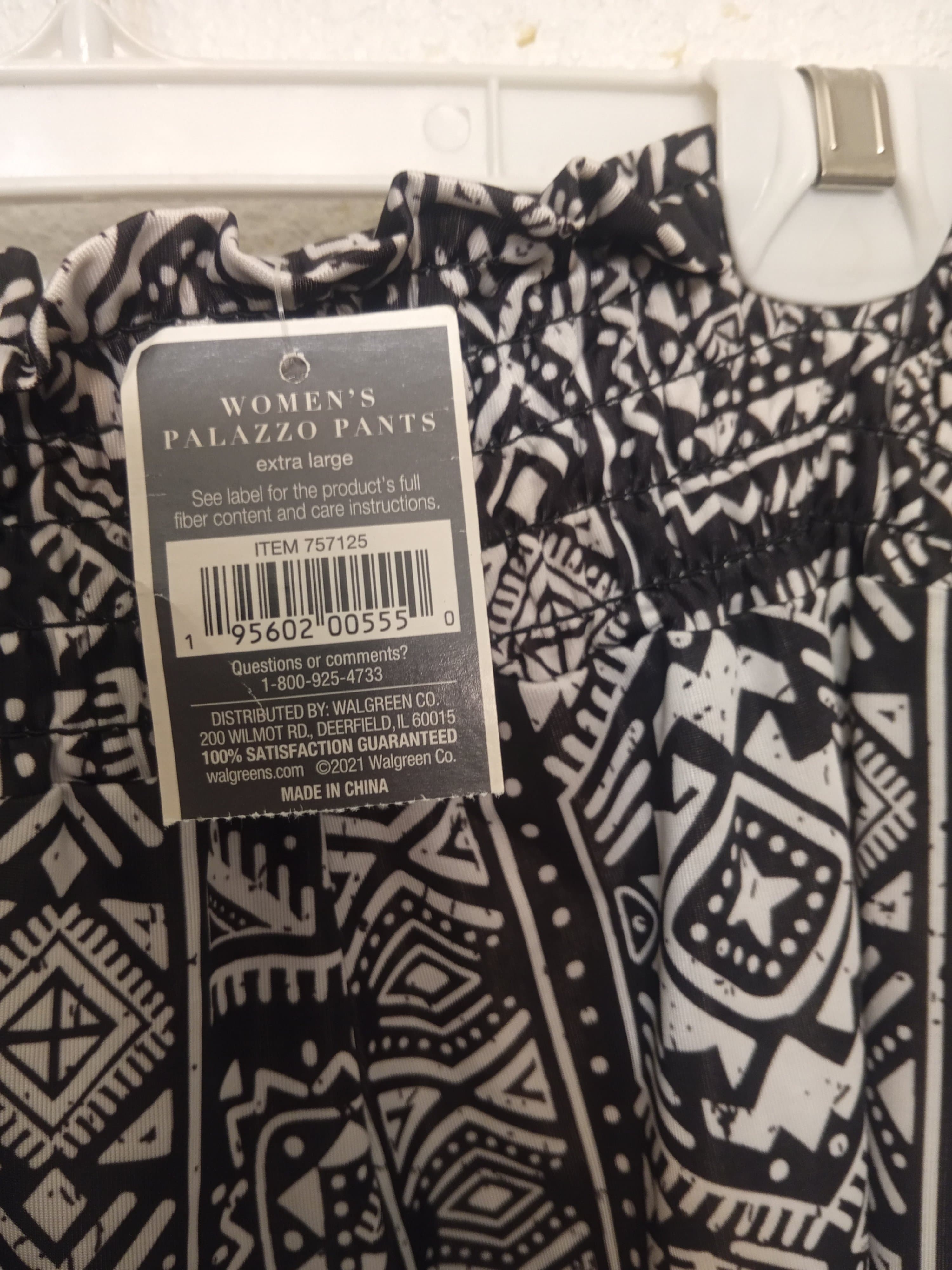 NWT West Loop Black & White Printed Palazzo Pants - Women's Size XL - Thumbnail 4