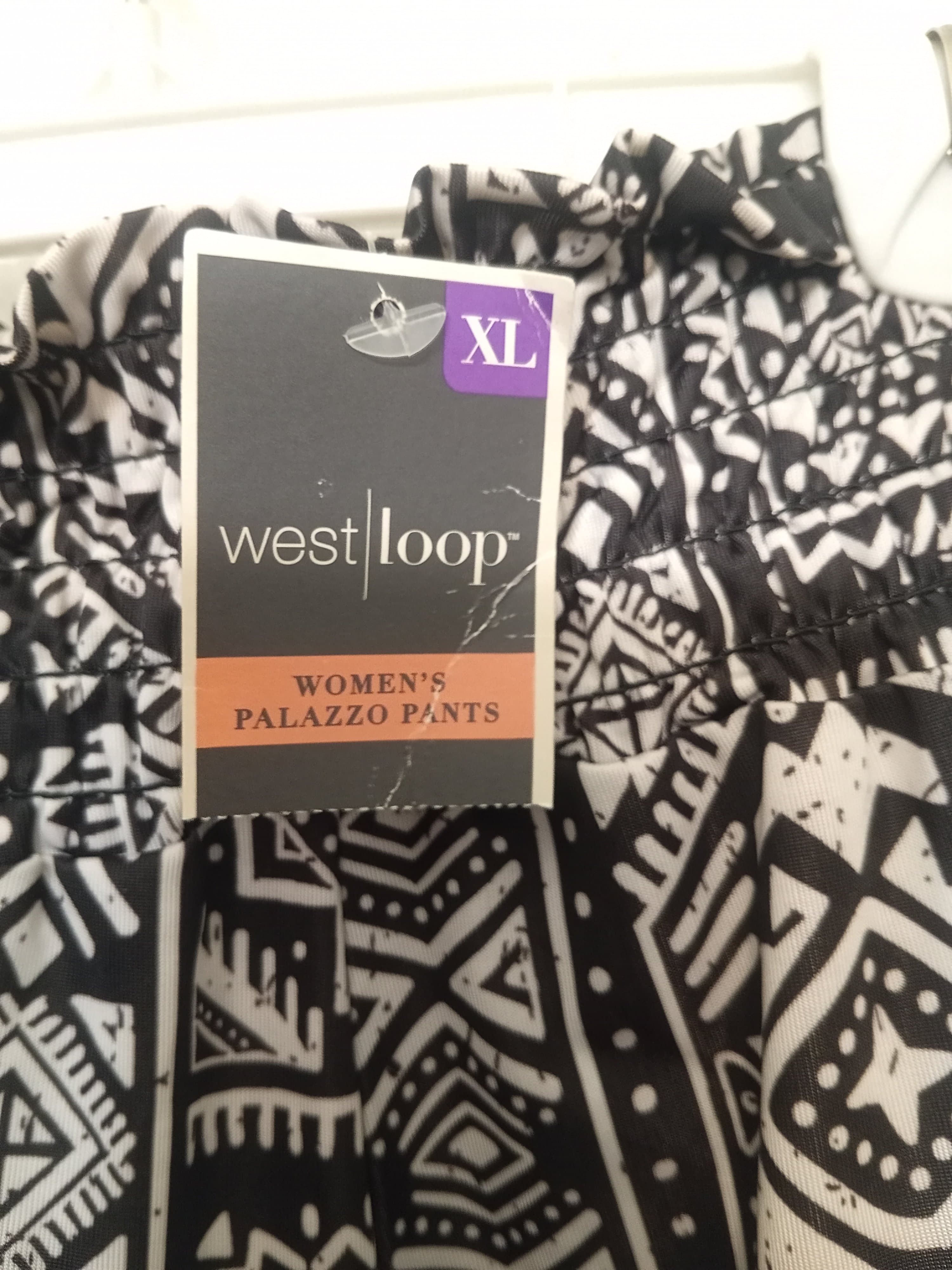 NWT West Loop Black & White Printed Palazzo Pants - Women's Size XL - Thumbnail 5