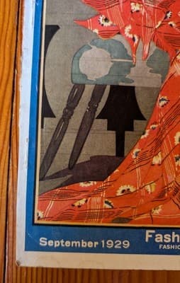 1929 Fashionable Dress Magazine Cover Art Deco NYC Skyline Ruth St Denis Tangee - Thumbnail 3