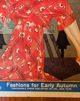 1929 Fashionable Dress Magazine Cover Art Deco NYC Skyline Ruth St Denis Tangee - Thumbnail 4