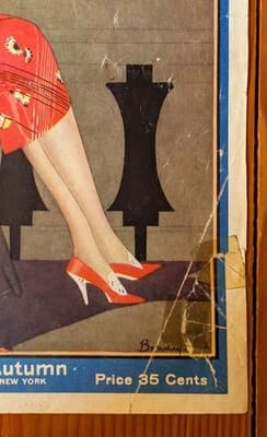 1929 Fashionable Dress Magazine Cover Art Deco NYC Skyline Ruth St Denis Tangee - Thumbnail 2