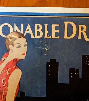 1929 Fashionable Dress Magazine Cover Art Deco NYC Skyline Ruth St Denis Tangee - Thumbnail 5