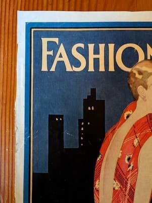 1929 Fashionable Dress Magazine Cover Art Deco NYC Skyline Ruth St Denis Tangee - Thumbnail 6