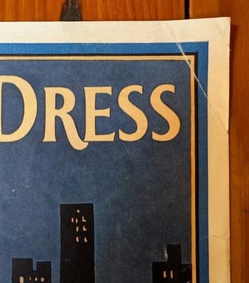 1929 Fashionable Dress Magazine Cover Art Deco NYC Skyline Ruth St Denis Tangee - Thumbnail 8