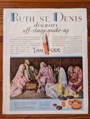 1929 Fashionable Dress Magazine Cover Art Deco NYC Skyline Ruth St Denis Tangee - Thumbnail 11