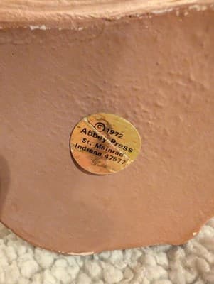 Vintage '72 Abbey Press St. Meinrad Seated Monk Figurine Terracotta Statue Nice! - Thumbnail 5