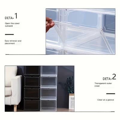 10 CLEAR FRONT DROP PLASTIC SNEAKER DISPLAY CASES | FOR DISPLAYING BAGS/HATS TOO - Thumbnail 6
