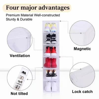 10 CLEAR FRONT DROP PLASTIC SNEAKER DISPLAY CASES | FOR DISPLAYING BAGS/HATS TOO - Thumbnail 8