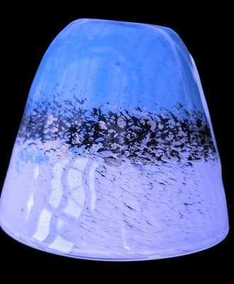 ​​MCM Murano Style Art Glass Bowl Pink & Blue Sommerso Gold Aventurine 9" - Thumbnail 7