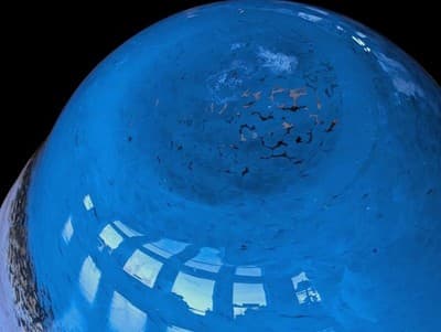 ​​MCM Murano Style Art Glass Bowl Pink & Blue Sommerso Gold Aventurine 9" - Thumbnail 8