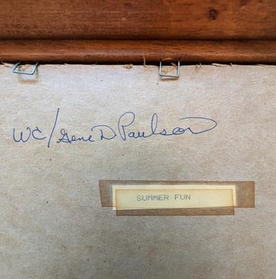 Gene Paulson signed UNIQUE Original Watercolor Mid-Century Art Chicago U of M - Thumbnail 4