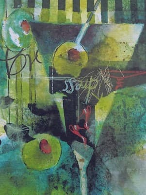 Jennifer Stone Signed Limited Edition Print 71/100 - Martini & Heels Mixed Media - Thumbnail 5