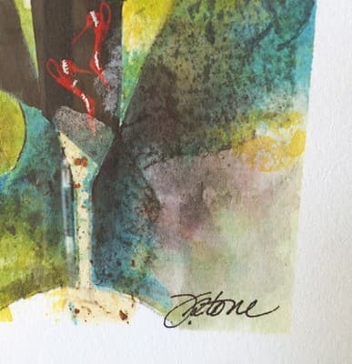 Jennifer Stone Signed Limited Edition Print 71/100 - Martini & Heels Mixed Media - Thumbnail 4