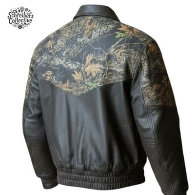 Vintage Legendary Whitetails FULL LEATHER Zip Out Liner Camo Bomber 90s Y2K RARE - Thumbnail 2
