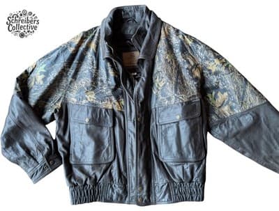 Vintage Legendary Whitetails FULL LEATHER Zip Out Liner Camo Bomber 90s Y2K RARE - Thumbnail 5