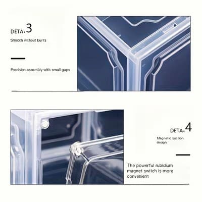 10 CLEAR FRONT DROP PLASTIC SNEAKER DISPLAY CASES | FOR DISPLAYING BAGS/HATS TOO - Thumbnail 7