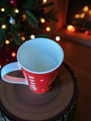 Vintage Collectible Starbucks 2012 Christmas Mug 12 oz Red White Bird Ornament - Thumbnail 4