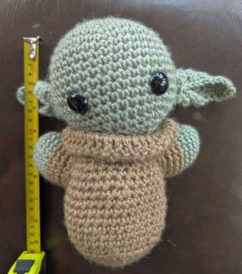 Handmade Crochet Baby Yoda Grogu Plush - 8.5” Star Wars Inspired Amigurumi - Thumbnail 5
