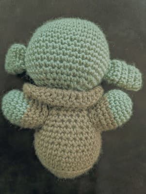 Handmade Crochet Baby Yoda Grogu Plush - 8.5” Star Wars Inspired Amigurumi - Thumbnail 2