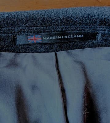 Vintage Kuppenheimer Overcoat Made in England Wool Cashmere Black Mens 42 L - Thumbnail 11