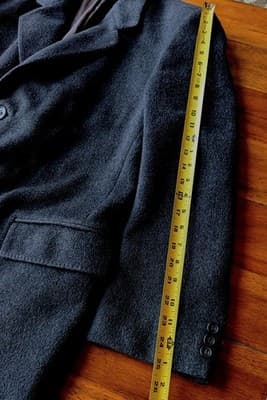 Vintage Kuppenheimer Overcoat Made in England Wool Cashmere Black Mens 42 L - Thumbnail 16