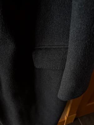 Vintage Kuppenheimer Overcoat Made in England Wool Cashmere Black Mens 42 L - Thumbnail 5