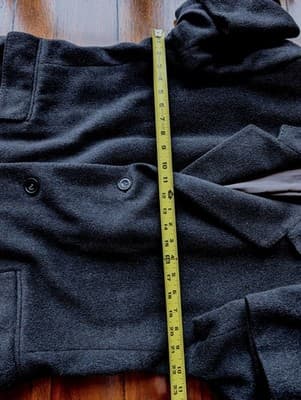 Vintage Kuppenheimer Overcoat Made in England Wool Cashmere Black Mens 42 L - Thumbnail 17