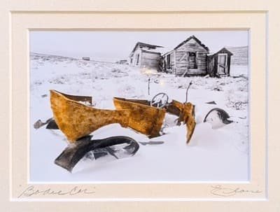 Framed Ghost Town 1937 Chevy Infrared Art Elaine Morgan Signed Photo "Bodie Car - Thumbnail 2