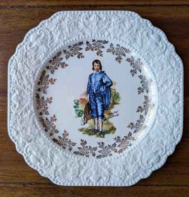 Lord Nelson Pottery Plates Pair Blue Boy Pinkie England 1974 Grandmillennial Dec - Thumbnail 3