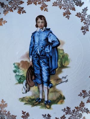 Lord Nelson Pottery Plates Pair Blue Boy Pinkie England 1974 Grandmillennial Dec - Thumbnail 4