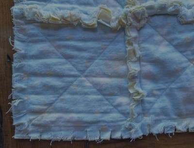 Handmade Flannel Rag Quilt Baby Toddler Blanket Throw 45x38 Blue Yellow... - Thumbnail 4