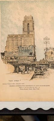 Vintage 1931 Art Deco 42nd St NYC Architectural Rendering - John Richard Rowe - - Thumbnail 2