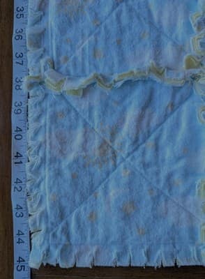 Handmade Flannel Rag Quilt Baby Toddler Blanket Throw 45x38 Blue Yellow... - Thumbnail 6