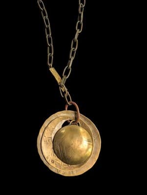 Vintage Camenae Janice Lee Ripley Necklace Yoga Sutra Sanskrit Patanjali Pendant