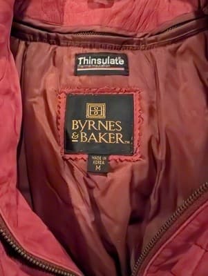 Beautiful Vintage NWT Byrnes & Baker Hot Pink Suede Leather Jacket M Thinsulate - Thumbnail 9