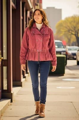 Beautiful Vintage NWT Byrnes & Baker Hot Pink Suede Leather Jacket M Thinsulate - Thumbnail 3