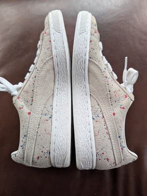 PUMA Suede Classic "Splatter" Pack Sneakers | Tan/Multi-Color | Women's Size 5 - Thumbnail 2