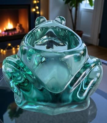 VINTAGE Indiana Glass Green Frog Votive Candle Holder **CANDLE LANE CRITTER**... - Thumbnail 4