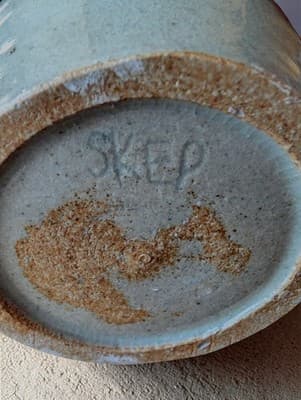 Vintage Signed Studio Pottery Stoneware Bud Vase - Cobalt Slip Decor - Mark... - Thumbnail 7