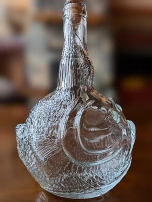 Vintage Vetreria Etrusca Italian Glass Fish Decanter Bottle 750ml – Made in...