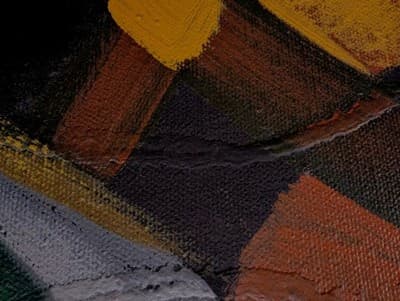 Vintage MCM Geometric Abstract Oil Painting 14x24 Earth Tones Impasto Unsigned - Thumbnail 6