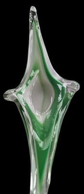 HTF BEAUTY! Italian Murano Art Glass Centerpiece Fratelli Toso MCM Green White - Thumbnail 6