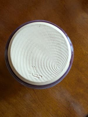 Marc Lemieux Black Dog Pottery Studio Art Stoneware Vase Purple Cobalt Drip 4.5" - Thumbnail 4