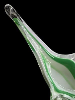 HTF BEAUTY! Italian Murano Art Glass Centerpiece Fratelli Toso MCM Green White - Thumbnail 8