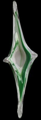 HTF BEAUTY! Italian Murano Art Glass Centerpiece Fratelli Toso MCM Green White - Thumbnail 2